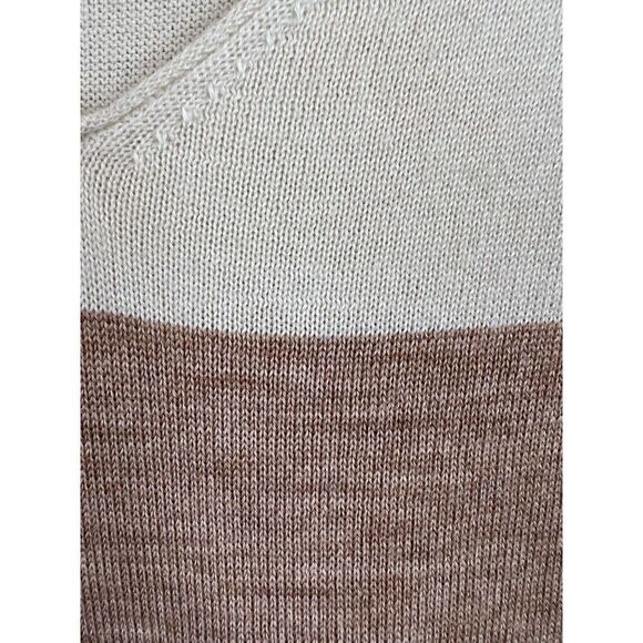 ANN TAYLOR merino wool blend beige ivory V-neck sweater pullover size S - Picture 3 of 6